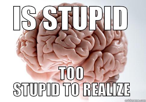 IS STUPID TOO STUPID TO REALIZE Scumbag Brain