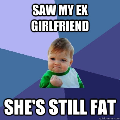 Saw my ex girlfriend She's still fat  Success Kid