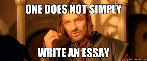 One does not simply Write an essay  One Does Not Simply