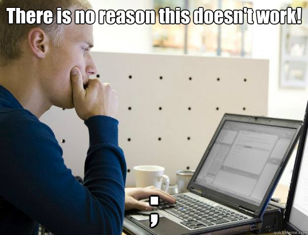 There is no reason this doesn't work! ;  Programmer