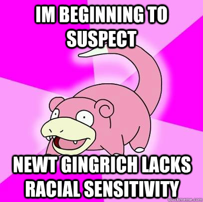 im beginning to suspect newt gingrich lacks racial sensitivity  Slowpoke