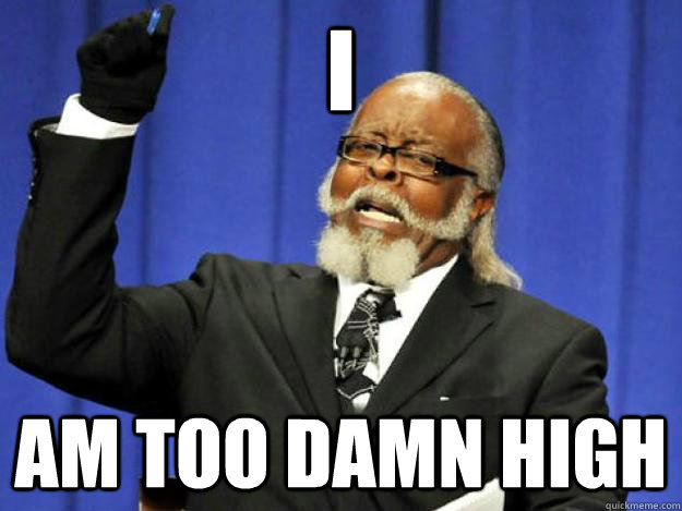 I am too damn high  Toodamnhigh