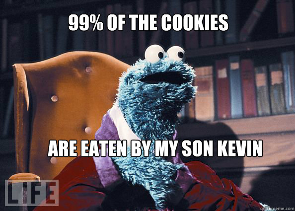 99% of the cookies ARE EATEN BY MY SON KEVIN

















Are wating by my son Kevin  Cookieman