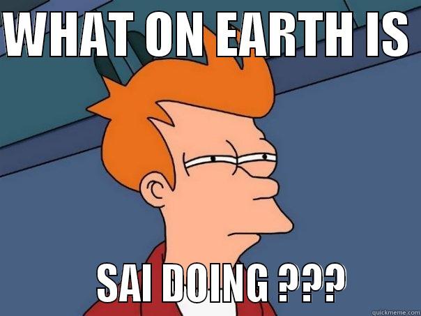 WHAT ON EARTH IS            SAI DOING ???       Futurama Fry