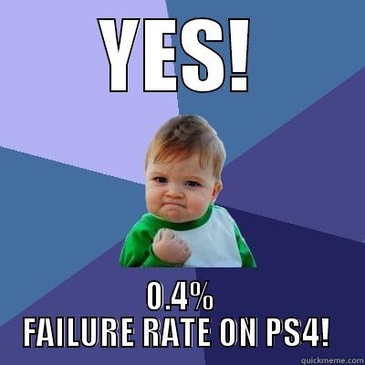 HAha poor Microsoft fanboys - YES! 0.4% FAILURE RATE ON PS4!  Success Kid