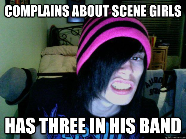 COMPLAINS ABOUT SCENE GIRLS Has THREE IN HIS BAND - COMPLAINS ABOUT SCENE GIRLS Has THREE IN HIS BAND  Misc