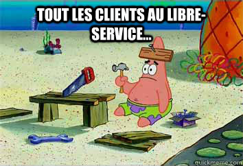 Tout les clients au libre-service...   I have no idea what Im doing - Patrick Star