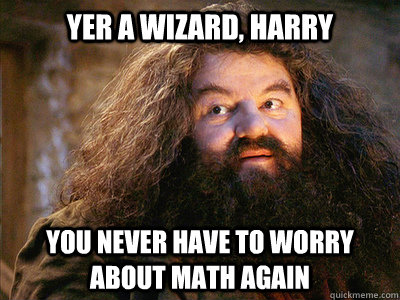 YER A WIZARD, HARRY YOU NEVER HAVE TO WORRY ABOUT MATH AGAIN - YER A WIZARD, HARRY YOU NEVER HAVE TO WORRY ABOUT MATH AGAIN  Hagrid