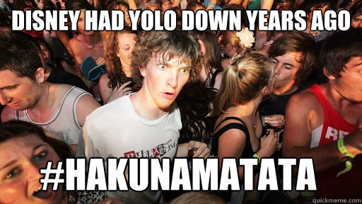 Disney had yolo down years ago #hakunamatata  Sudden Clarity Clarence