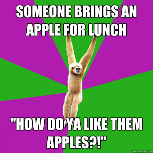 Someone brings an apple for lunch 