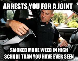 arrests you for a joint smoked more weed in high school than you have ever seen  