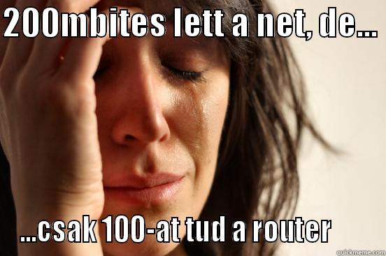 200MBITES LETT A NET, DE...  ...CSAK 100-AT TUD A ROUTER       First World Problems