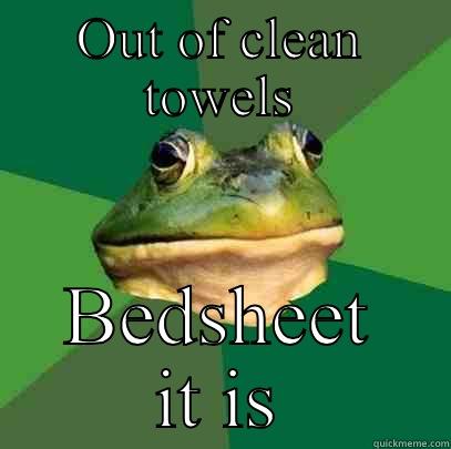 OUT OF CLEAN TOWELS BEDSHEET IT IS Foul Bachelor Frog