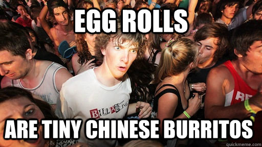 egg rolls are tiny Chinese burritos   Sudden Clarity Clarence