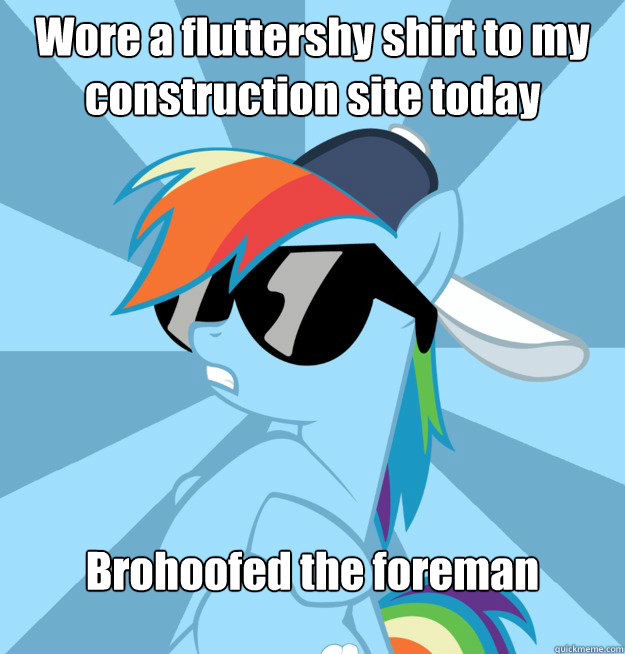 Wore a fluttershy shirt to my construction site today Brohoofed the foreman - Wore a fluttershy shirt to my construction site today Brohoofed the foreman  Socially Awesome Brony