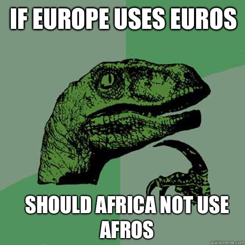If Europe uses Euros Should Africa not use Afros - If Europe uses Euros Should Africa not use Afros  Misc