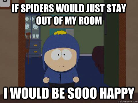If spiders would just stay out of my room I would be sooo happy  