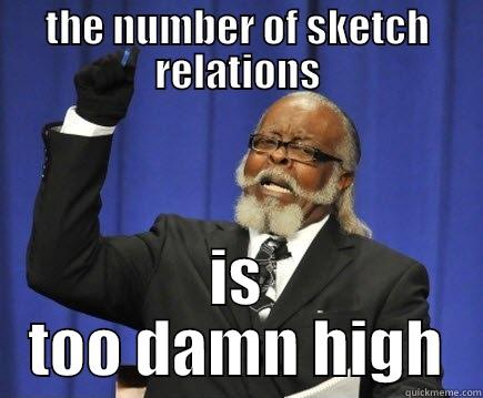 THE NUMBER OF SKETCH RELATIONS IS TOO DAMN HIGH Too Damn High