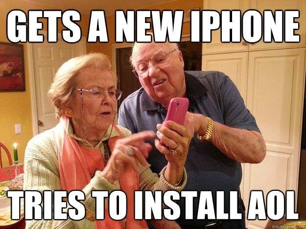 Gets a new iphone tries to install aol - Gets a new iphone tries to install aol  Low-Tech Grandparents