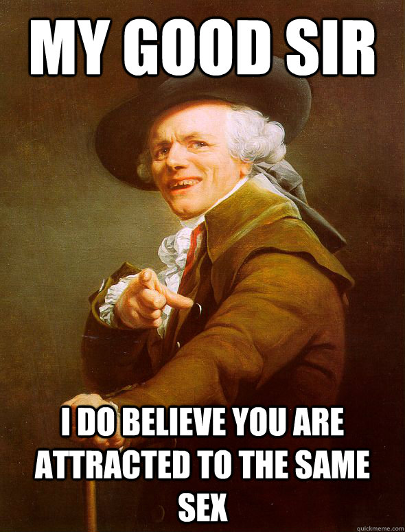 My good sir I do believe you are attracted to the same sex  Joseph Ducreux