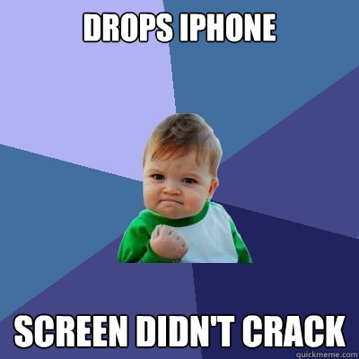 Drops IpHone screen didn't crack  Success Kid