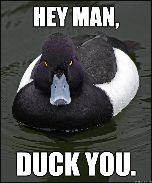 Hey man, Duck you.  Angry Advice Duck
