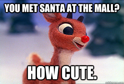 You met Santa at the mall? how cute.  Condescending Rudolph
