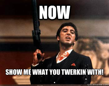 Now Show me what you Twerkin with!
.  