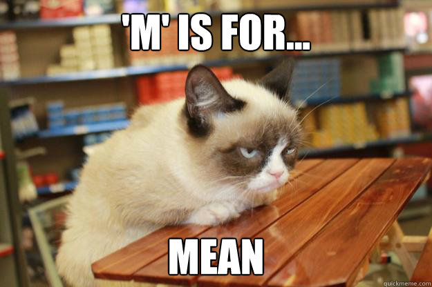 'm' is for... mean - 'm' is for... mean  Grumpy Cat Lunch