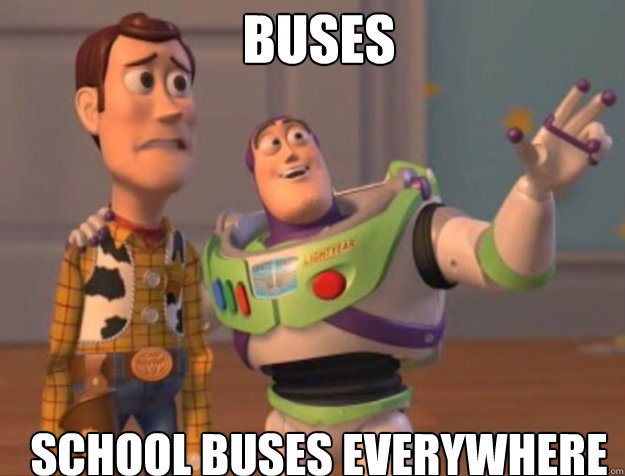 BUSES SCHOOL BUSES EVERYWHERE - BUSES SCHOOL BUSES EVERYWHERE  buzz woody