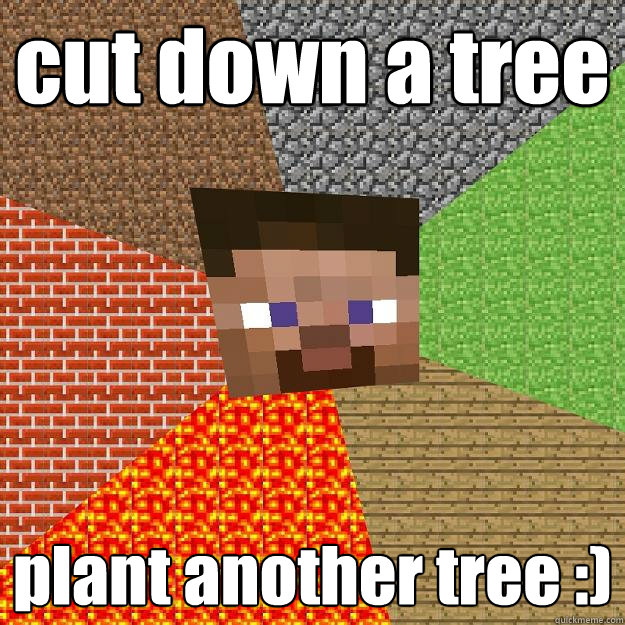 cut down a tree plant another tree :)  Minecraft