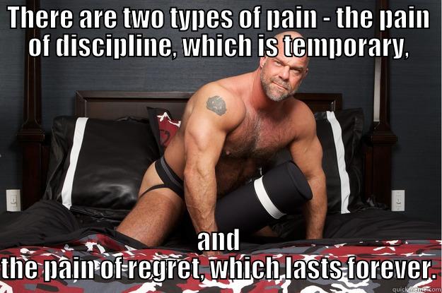 THERE ARE TWO TYPES OF PAIN - THE PAIN OF DISCIPLINE, WHICH IS TEMPORARY, AND THE PAIN OF REGRET, WHICH LASTS FOREVER. Gorilla Man