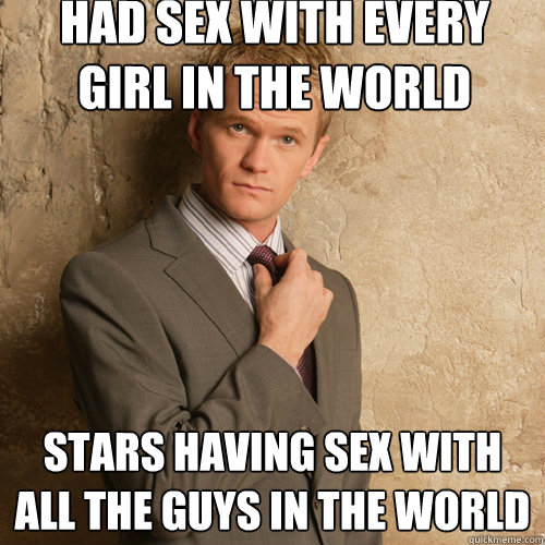 had sex with every girl in the world stars having sex with all the guys in the world  