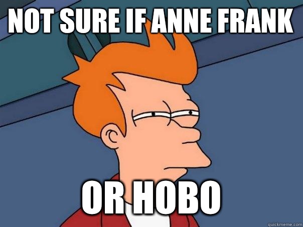 Not sure if Anne Frank Or Hobo  Futurama Fry
