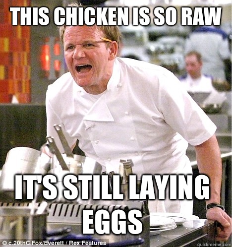 This chicken is so raw It's still laying eggs  gordon ramsay