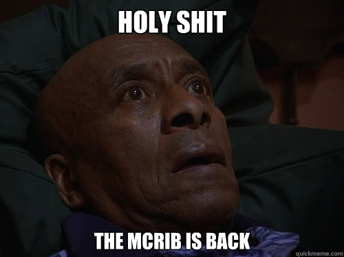 Holy shit the mcrib is back  Bedtime Realizations