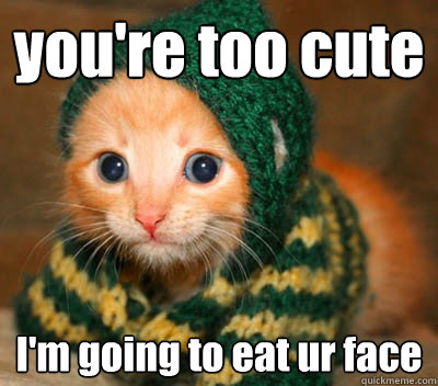 you're too cute I'm going to eat ur face - you're too cute I'm going to eat ur face  Cuteness overload