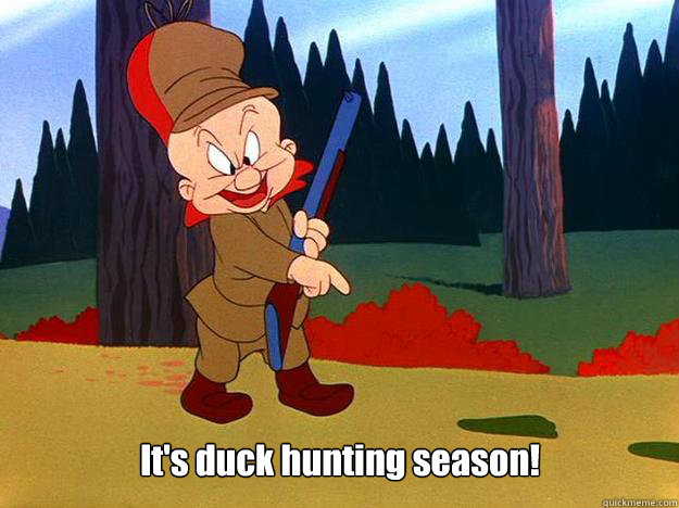  It's duck hunting season! -  It's duck hunting season!  Elmer Fudd