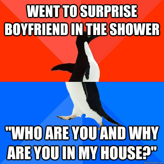 went to surprise boyfriend in the shower 