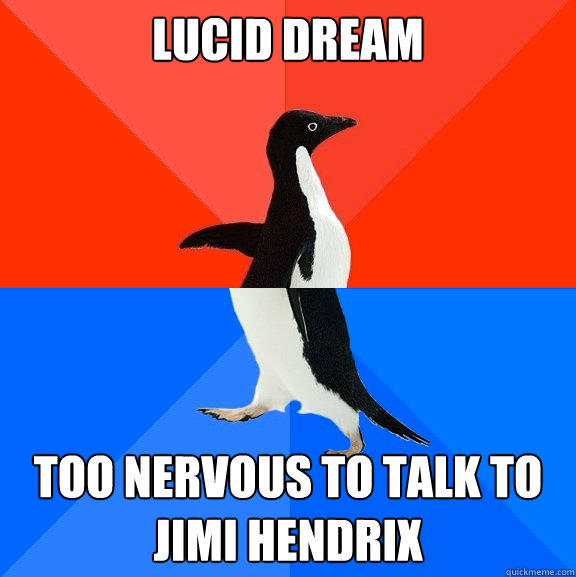 Lucid Dream Too nervous to talk to Jimi Hendrix  Socially Awesome Awkward Penguin