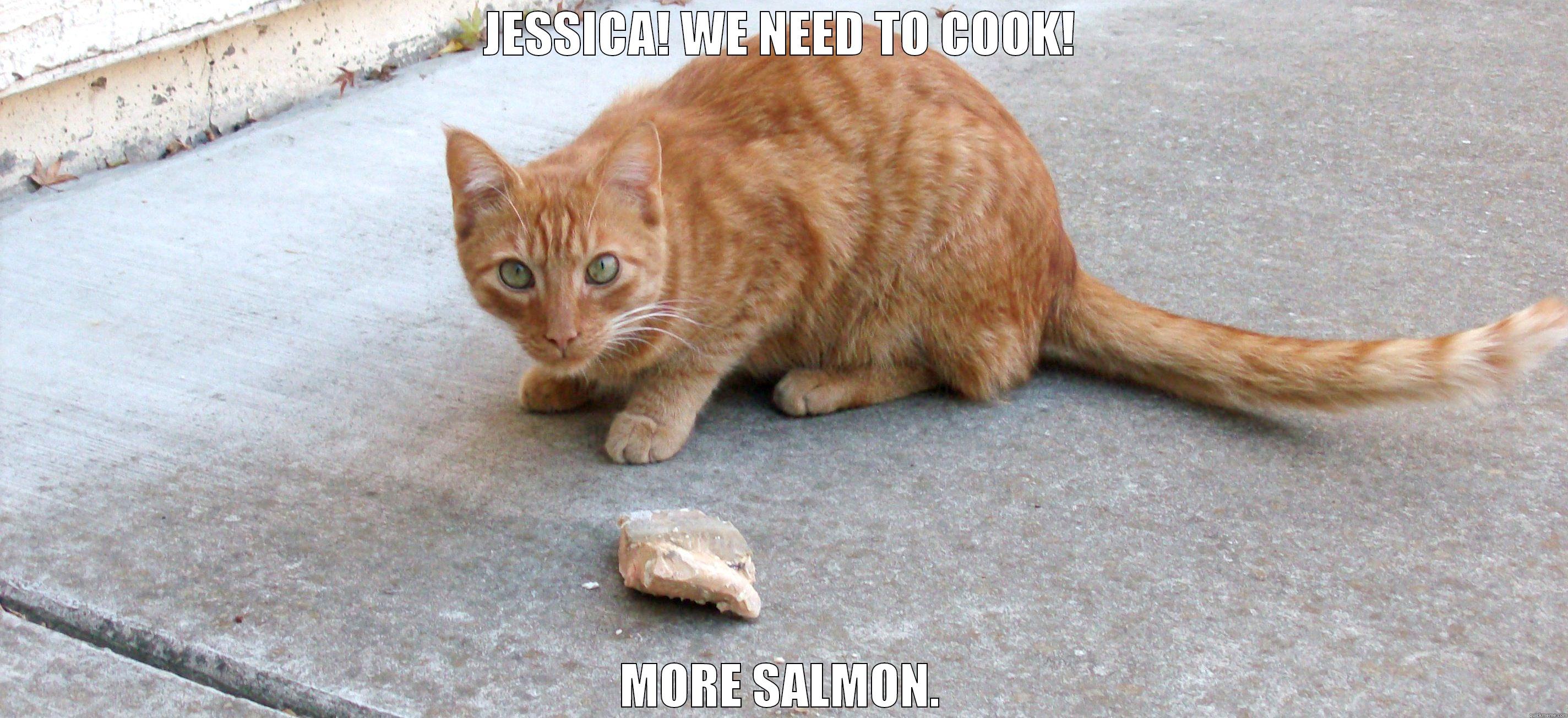 JESSICA! WE NEED TO COOK! MORE SALMON. Misc