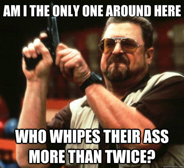 Am I the only one around here who whipes their ass more than twice? - Am I the only one around here who whipes their ass more than twice?  Big Lebowski
