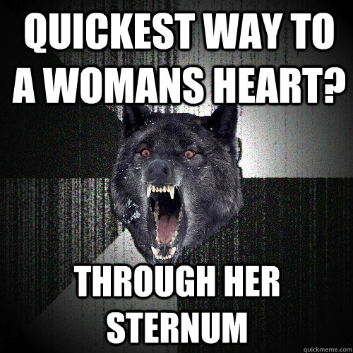 Quickest way to a womans heart? Through her sternum  Insanity Wolf