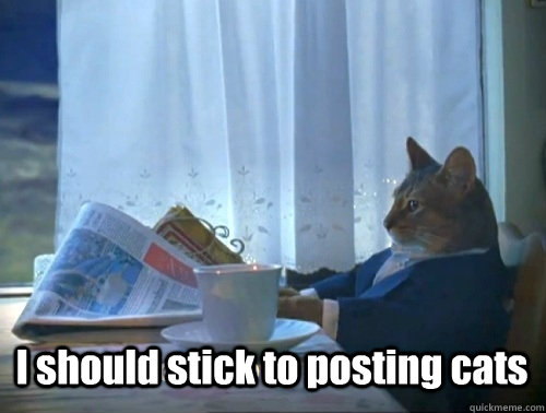I should stick to posting cats   Rich cat is rich