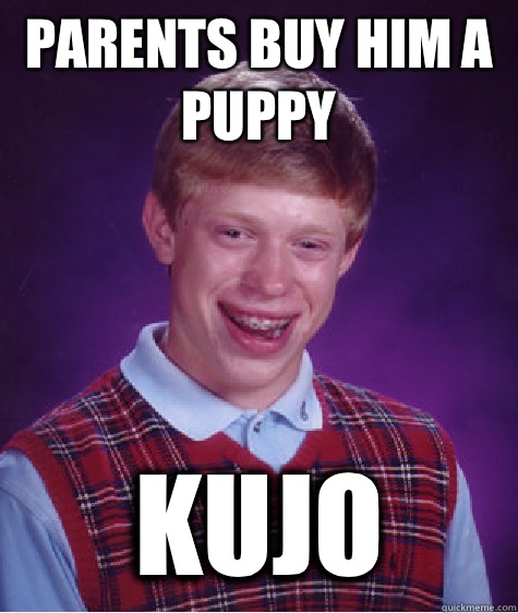 Parents buy him a puppy Kujo  Bad Luck Brian