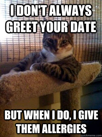 I don't always greet your date but when I do, I give them allergies  The Most Interesting Cat in the World