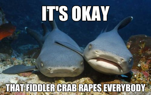 It's okay That fiddler crab rapes everybody  Compassionate Shark Friend