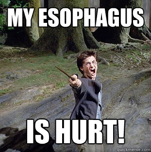 my esophagus is hurt!  Pissed off Harry
