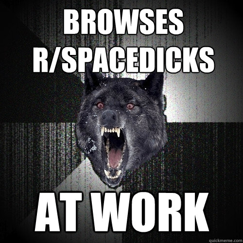 browses r/spacedicks at work  Insanity Wolf