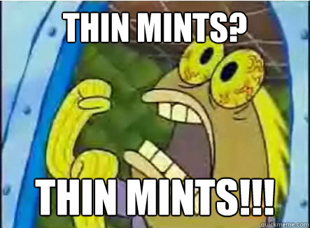THIN MINTS? THIN MINTS!!!  spongebob chocolate guy